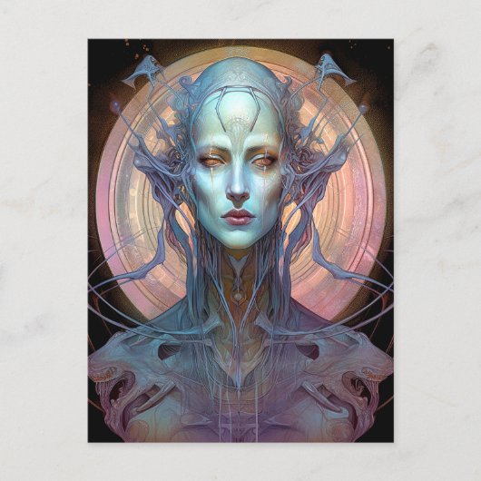 Weird Surreal Alien Woman Art Briefkaart (Voorkant)