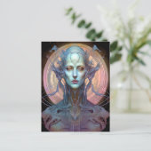 Weird Surreal Alien Woman Art Briefkaart (Staand voorkant)