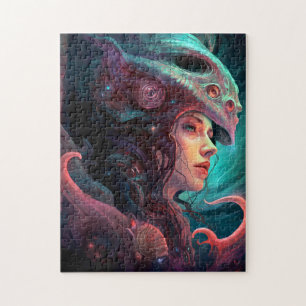 Weird Surreal Alien Woman Art Legpuzzel
