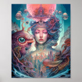 Weird Surreal Alien Woman Art Poster (Voorkant)