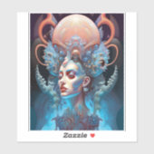 Weird Surreal Alien Woman Art Sticker (Vel)