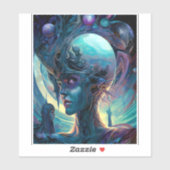 Weird Surreal Alien Woman Art Sticker (Vel)
