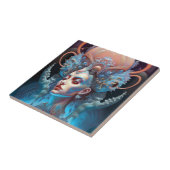 Weird Surreal Alien Woman Art Tegeltje (Zijkant)