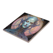 Weird Surreal Alien Woman Art Tegeltje (Zijkant)