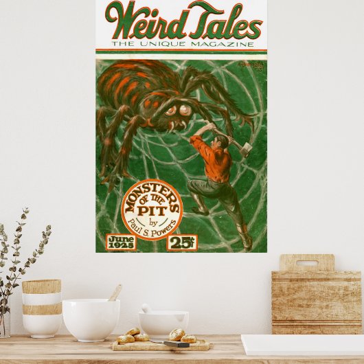 Weird Tales 1925 Cover - Monsters of the Pit  Poster (Keuken)