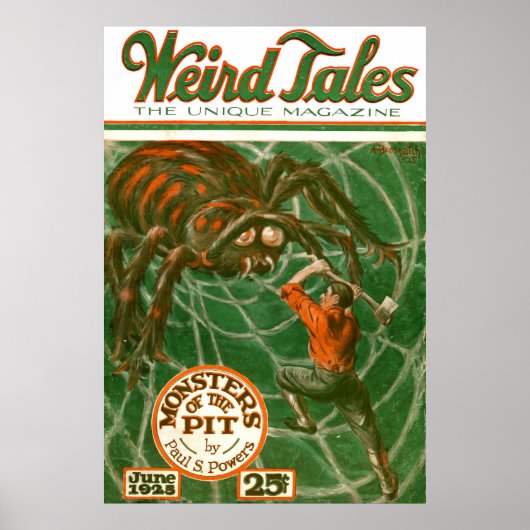 Weird Tales 1925 Cover - Monsters of the Pit  Poster (Voorkant)
