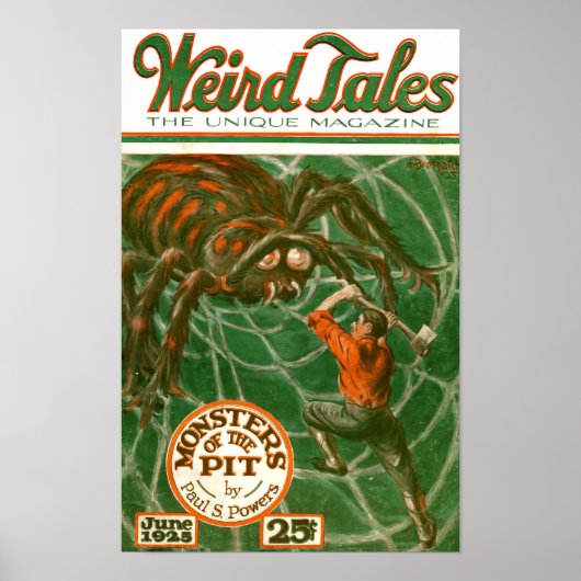 Weird Tales 1925 Omslag - Monsters of the Pit Poster (Voorkant)