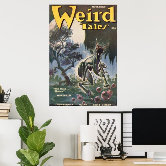 Weird Tales Jazz Satyr Poster (Thuiskantoor)