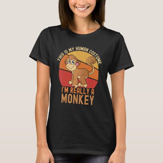 Weird This is My Human Costume I'm Really A Monkey T-shirt (Voorkant)