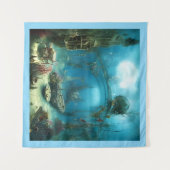 Weird underwater habitat clear blue  wandkleed (Voorkant (horizontaal))