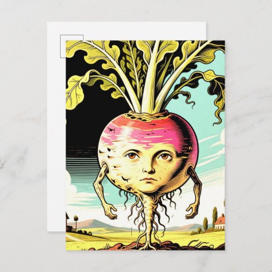Weird Vegetable Man: Mr. Rutabaga Briefkaart (Voorkant / Achterkant)