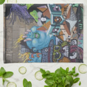 Weird Wyed Green Witch Graffiti Theedoek (Gevouwen)