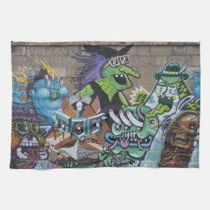 Weird Wyed Green Witch Graffiti Theedoek