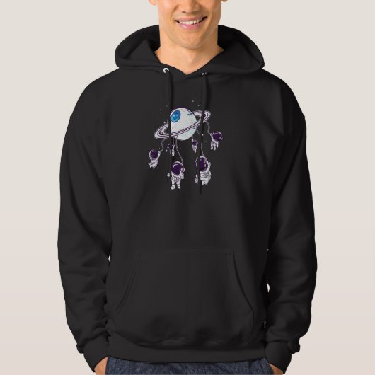 Weirdcore Aesthetisch Eyeball Planet Space Astrona Hoodie (Voorkant)