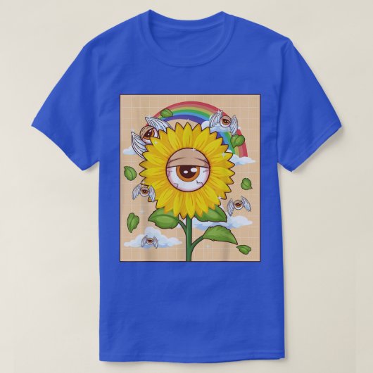 Weirdcore Aesthetisch Kawaii Sunflower Eye Wingel T-shirt (Design voorkant)