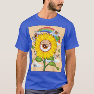 Weirdcore Aesthetisch Kawaii Sunflower Eye Wingel  T-shirt