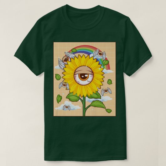 Weirdcore Aesthetisch Kawaii Sunflower Eye Wingel T-shirt (Design voorkant)