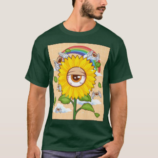 Weirdcore Aesthetisch Kawaii Sunflower Eye Wingel T-shirt