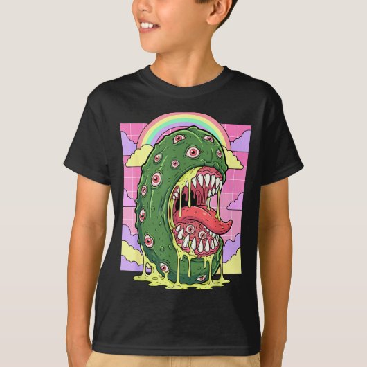 Weirdcore esthetiek kawaii augurk ogen t-shirt (Voorkant)