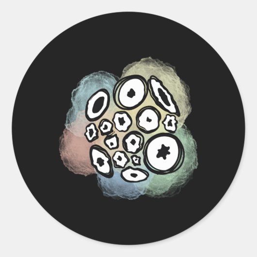 Weirdcore esthetische God op pastelwolk Ronde Sticker (Voorkant)