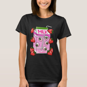 Weirdcore Esthetische Japanse Strawberry Milk Box  T-shirt