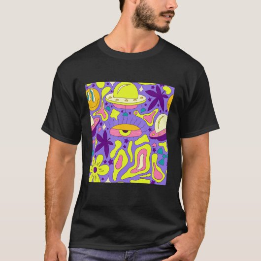 Weirdcore Kidcore Aesthetische Trippy Eyes 90's T-shirt (Voorkant)