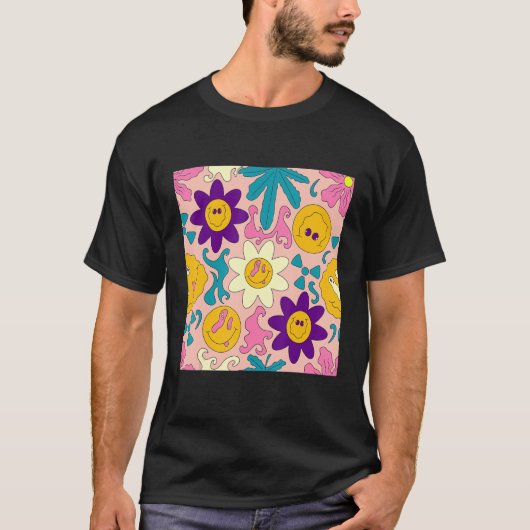Weirdcore Kidcore Aesthetische Trippy Smile Happy T-shirt (Voorkant)