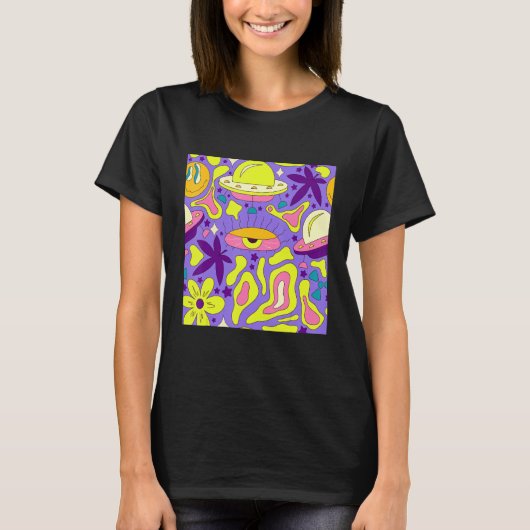 Weirdcore Kidcore Esthetiek Trippy Ogen 90s T-shirt (Voorkant)