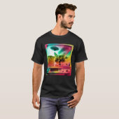 Weirdcore retro televisie 80s 90s kat esthetisch t-shirt (Voorkant volledig)