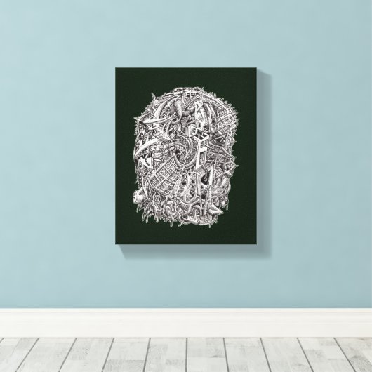 Weirdhead van Brian Benson Canvas Afdruk (Insitu (Houten vloer))