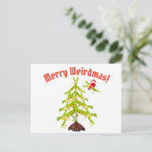 Weirdmas Briefkaart met kerstmis van de Mantis-boo (Staand voorkant)