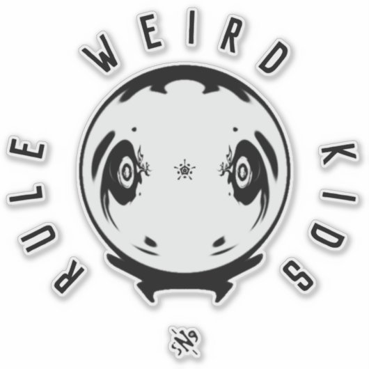 Weirdness motto (vreemde kinder regel) 1 sticker (Voorkant)