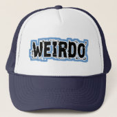 WEIRDO - Blauwe achtergrond Trucker Pet (Voorkant)