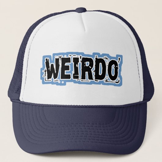 WEIRDO - Blauwe achtergrond Trucker Pet (Voorkant)