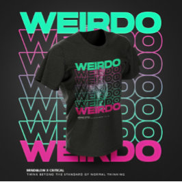 WEIRDO herhaalde typografie grafisch ontwerp T-shirt