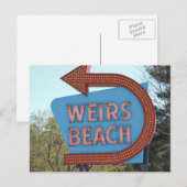 Weirs Beach New Hampshire Sign Briefkaart (Voorkant / Achterkant)