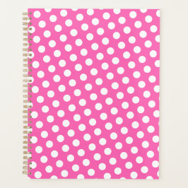 Weiß gepunktetes Muster Planner