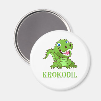 weiß grün Krokodil Cartoon Magneet