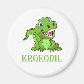 weiß grün Krokodil Cartoon Magneet (Voorkant)