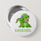 weiß grün Krokodil Cartoon Ronde Button 7,6 Cm (Voorkant /achterkant)