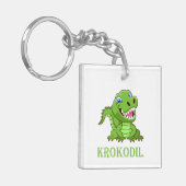 weiß grün Krokodil Cartoon Sleutelhanger (Voorkant Links)