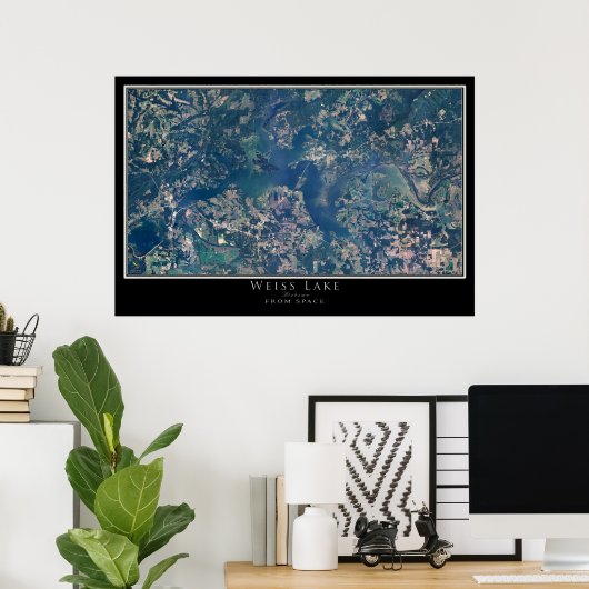 Weiss Lake Alabama Satellite Poster Map (Thuiskantoor)
