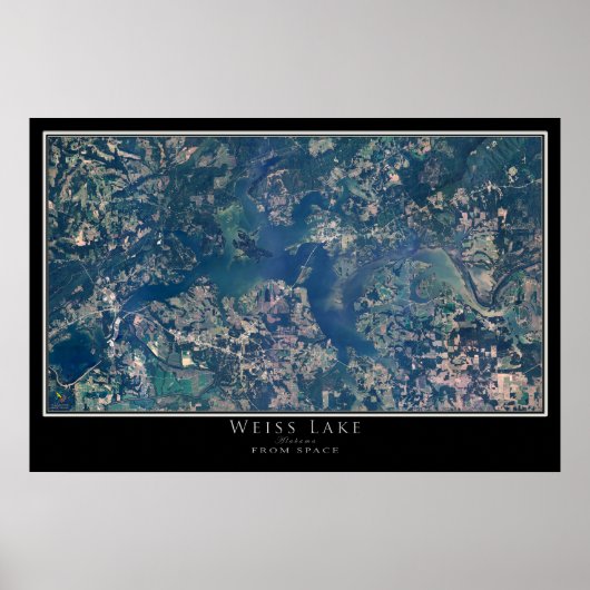 Weiss Lake Alabama Satellite Poster Map (Voorkant)