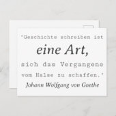 Weisse Goethe Zitat Geschichte Schreiben Briefkaart (Voorkant / Achterkant)
