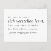 Weisse Goethe Zitat Sich verstellen lernen Briefkaart (Voorkant)