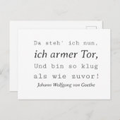 Weisse Goethe Zitat So klug als wie zuvor Briefkaart (Voorkant / Achterkant)