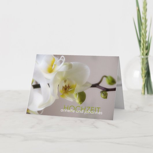Weiße Orchidee · Hochzeits-Einladung Kaart (Voorkant)