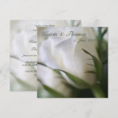 Weiße Rose • Hochzeits-Einladung Kaart (Voorkant / Achterkant)