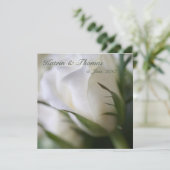 Weiße Rose • Hochzeits-Einladung Kaart (Staand voorkant)