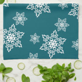 Weiße Schneeflocken Theedoek (Gevouwen)